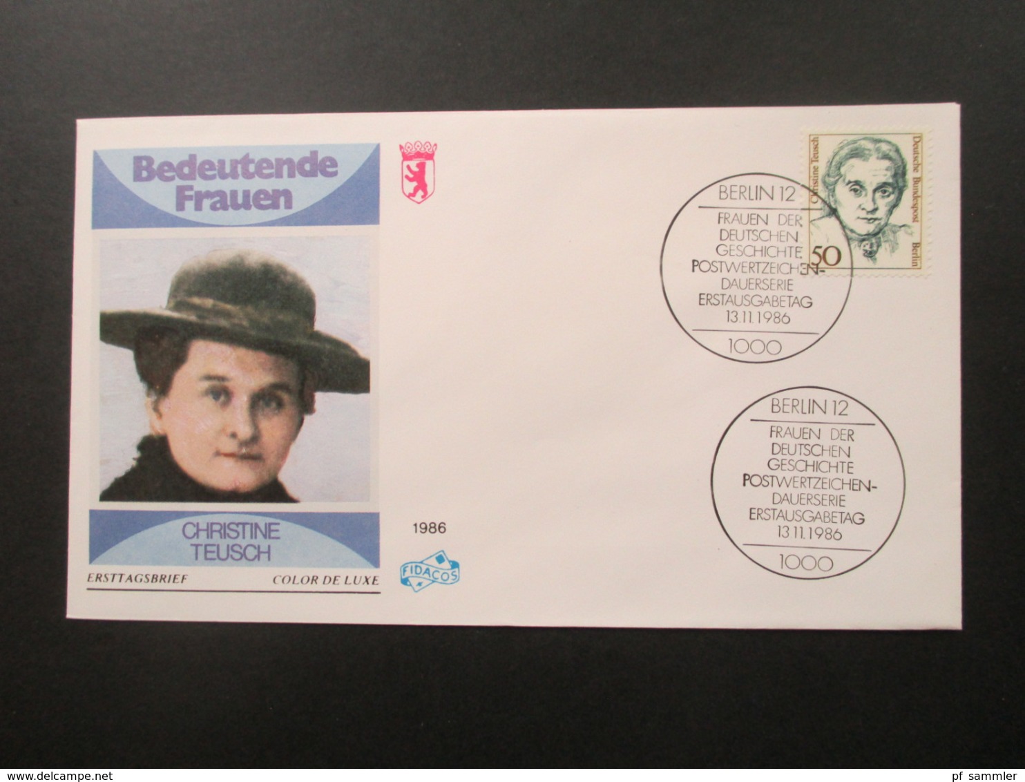 Berlin Freimarken / Dauerserie Frauen der Geschichte FDC 15 verschiedene Umschläge. Hoher Katalogwert