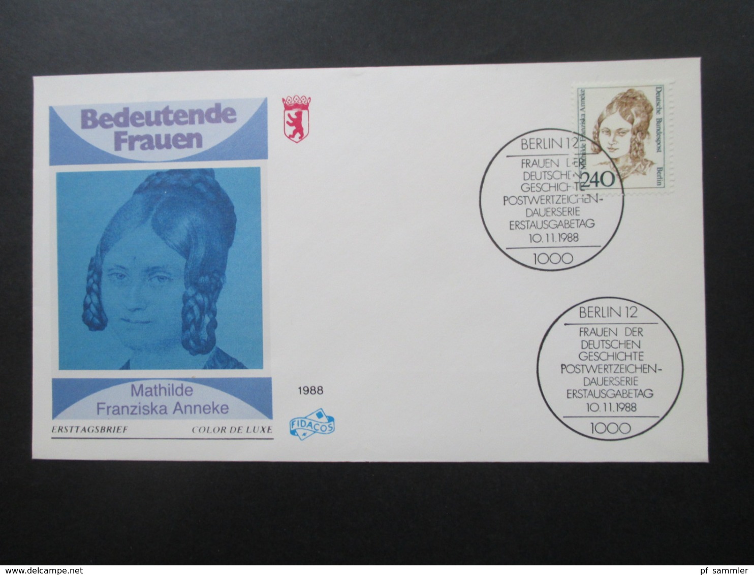 Berlin Freimarken / Dauerserie Frauen der Geschichte FDC 15 verschiedene Umschläge. Hoher Katalogwert