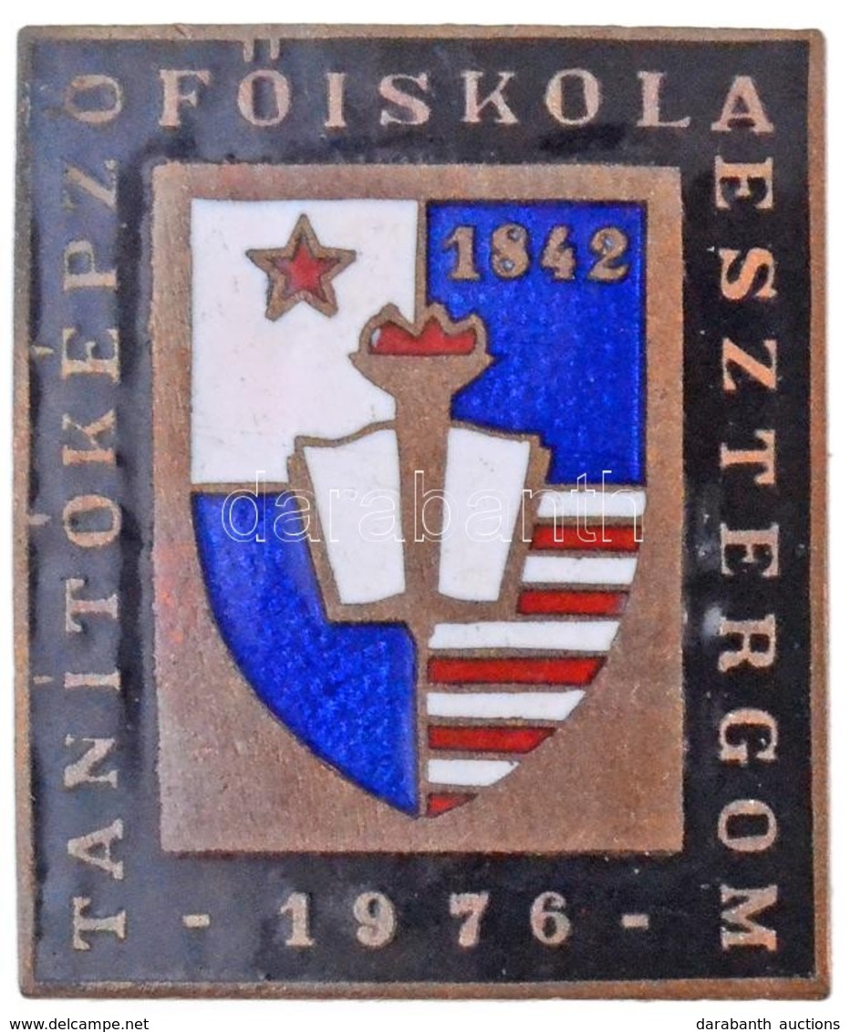 1976. 'Tanítóképző Főiskola Esztergom' Zománcozott Jelvény (30x25mm) T:1- - Unclassified