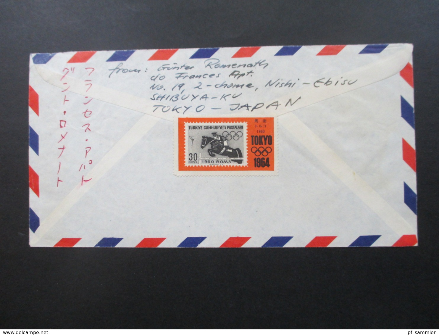 Japan 1964 Luftpostbrief / Via Air Mail Mit 11 Marken Auch Tokyo 1964 An Das Deutsche Fernsehen / Sport In Berlin - Covers & Documents