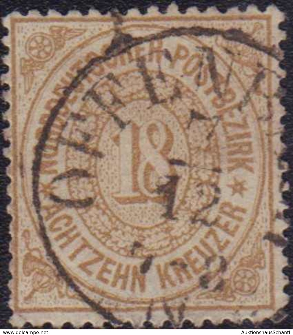 1868, 18 Kreuzer Gezähnt, Stempel OFFENB-ACH 7.12" Fast Zentrisch,leichte Zähnungsmängel, Altsignatur Köhler Und Dr. Pir - Otros & Sin Clasificación