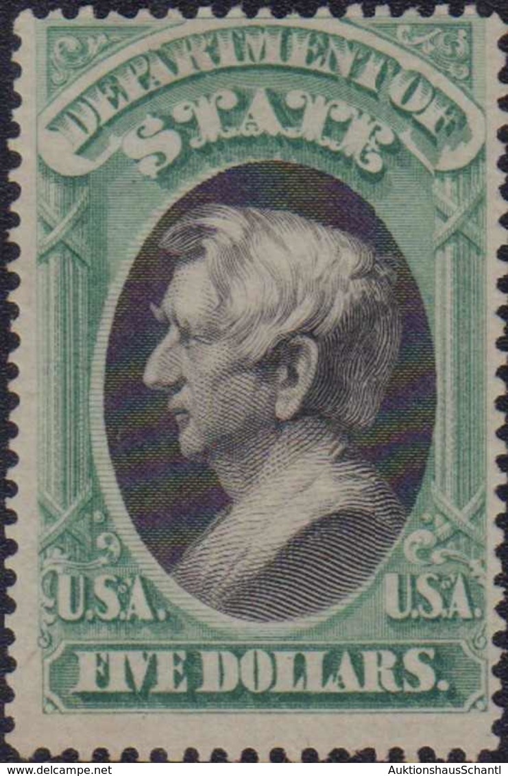 1873/79, STATE: 5 Dollar William H. Seward, Ungebraucht Ohne Gummi, Sauber Gezähnt, Farbfrischer Spitzenwert. (Scott O69 - Other & Unclassified