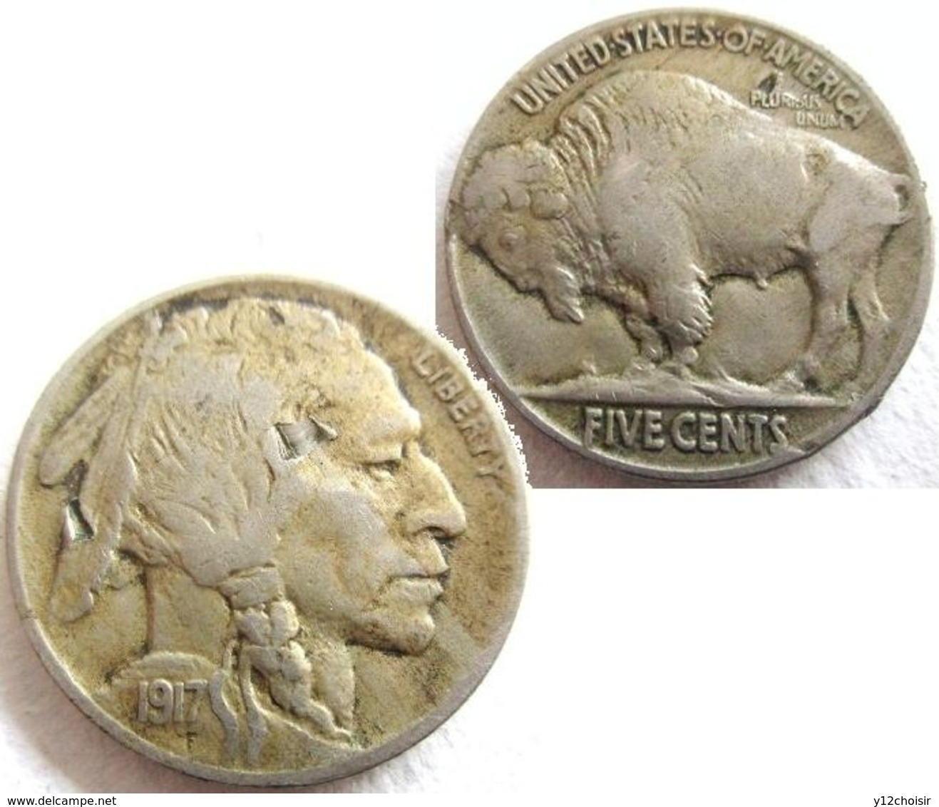 FIVE CENTS 1917 LIBERTY UNITED STATES OF AMERICA PLURIBUS UNUM INDIEN SIOUX APACHE NAVAJOS BISON - Other & Unclassified