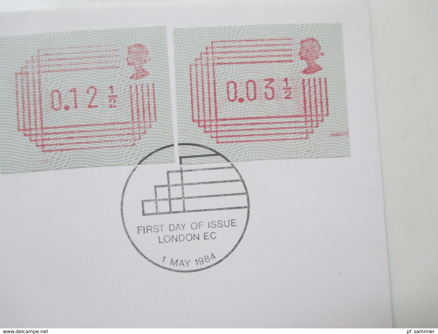 GB ATM 1984 4 Verschiedene FDC / Stempel London, Southampton, Windsor Berks, Cambridge Royal Mail Postage Labels - Brieven En Documenten