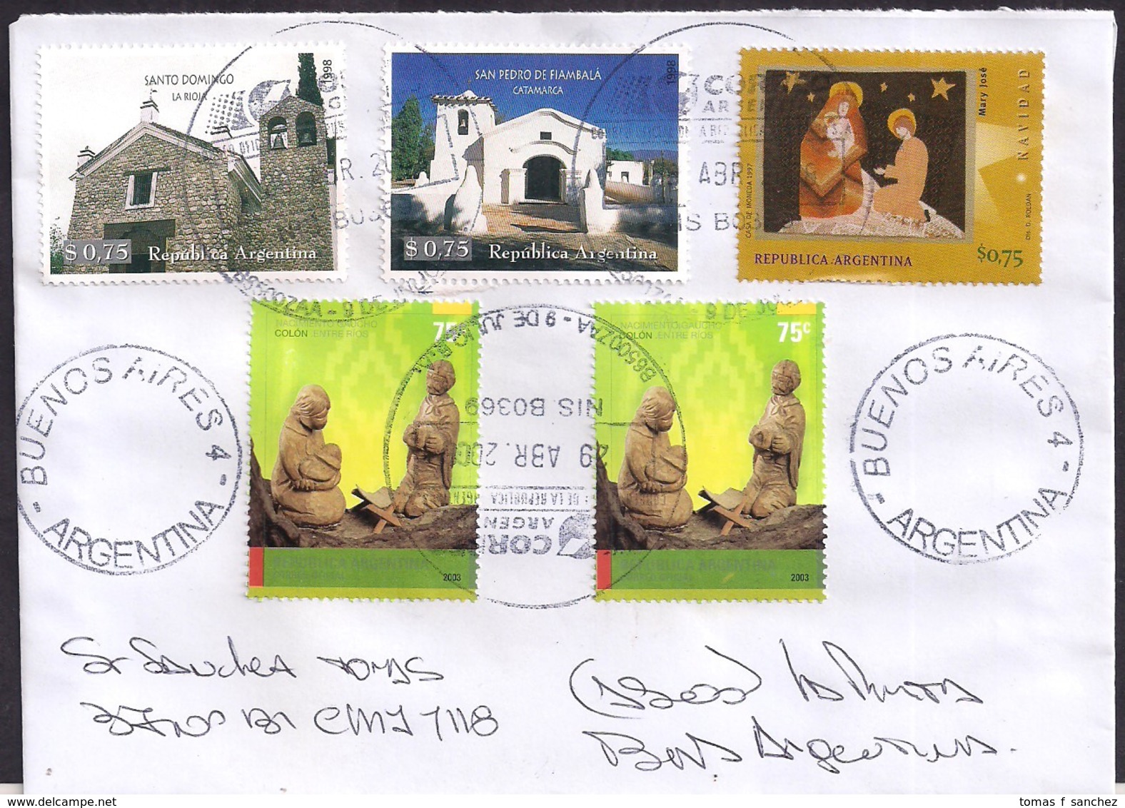 Argentina - 2008 - Lettre - Noël - Timbre Diverse - Covers & Documents