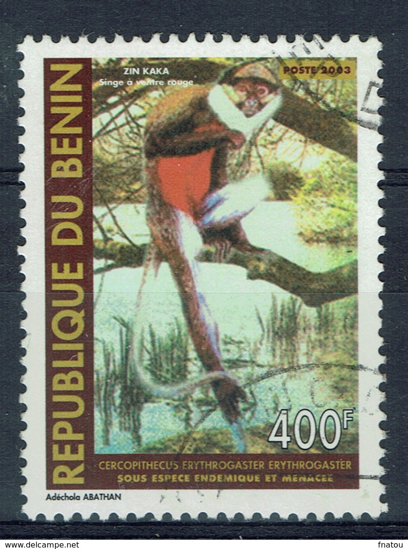 Benin, 400f., Red-bellied Monkey (Cercopithecus Erythrogaster) "Zin Kaka", 1983, VFU - Benin – Dahomey (1960-...)