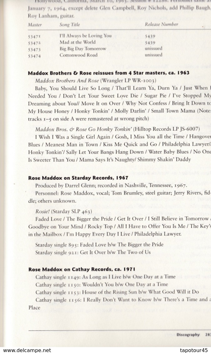 C 5)Livre, Revues >  Jazz,Rock, Country > "Ramblin' ROSE" Et "Jonny Whiteside" 1996 Nashville Tennessee (+-300 Pages) - 1950-Maintenant