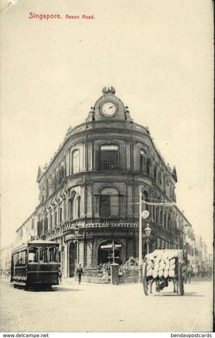 Straits Settlements, SINGAPORE, Anson Road, Boustead Institute, Tram (1910s) - Singapore