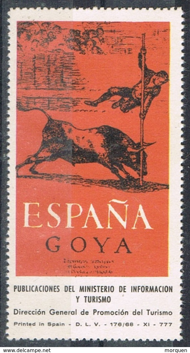 Sello Viñeta Ministerio Informacion Y Turismo España, Poster Label  , GOYA, Toros ** - Varietà E Curiosità