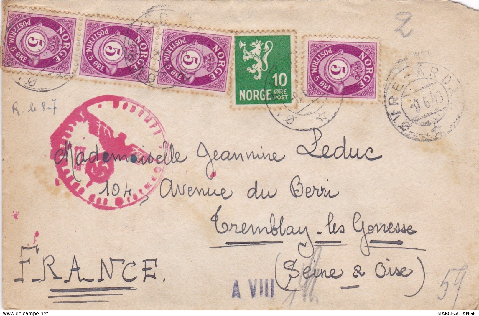 LETTRE PERIODE DE GUERRE , 1939/1945 ,avec Censure Militaire ,destination FRANCE Avec Contenu - Lettres & Documents