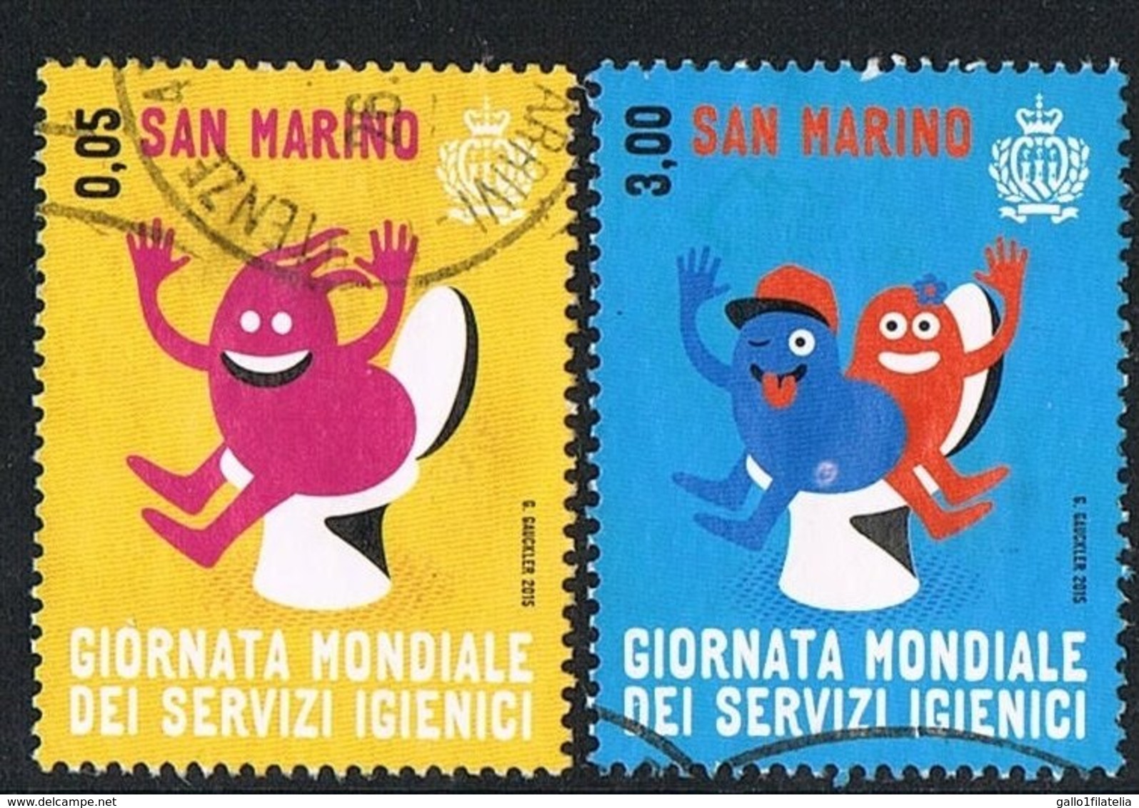 2015 - SAN MARINO - GIORNATA MONDIALE DEI SERVIZI IGIENICI / WORLD DAY OF HYGIENIC SERVICES - USATO / USED - Usados