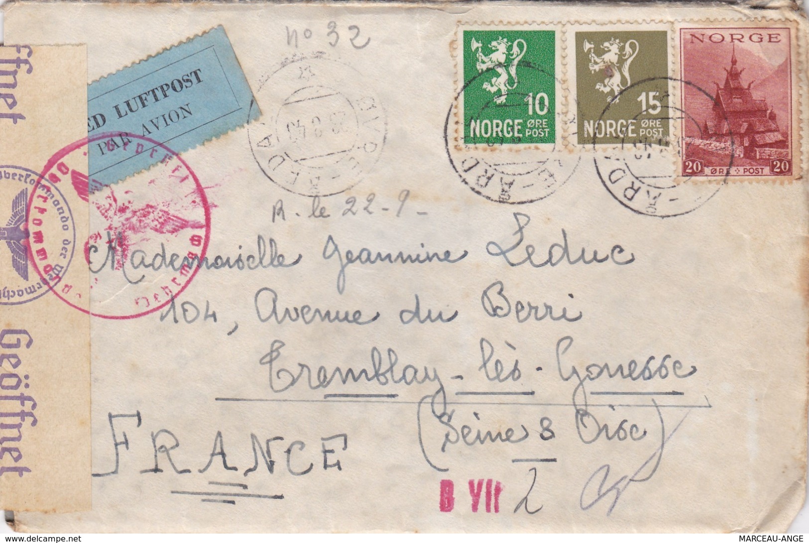 LETTRE PERIODE DE GUERRE , 1939/1945 ,avec Censure Militaire ,destination FRANCE Avec Contenu - Brieven En Documenten