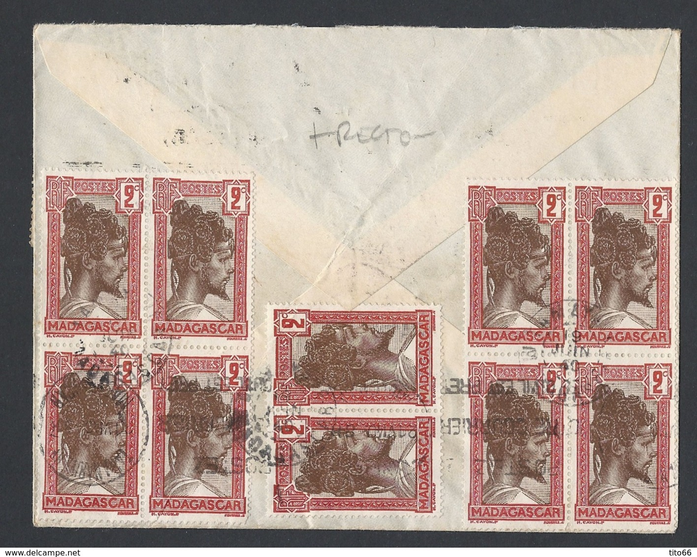 Y/T N°202 Verso N° 162 X 10 Sur Enveloppe Entête Imprimerie De TAMATAVE ( Madagascar ) Du 19/6/1940 - Brieven En Documenten