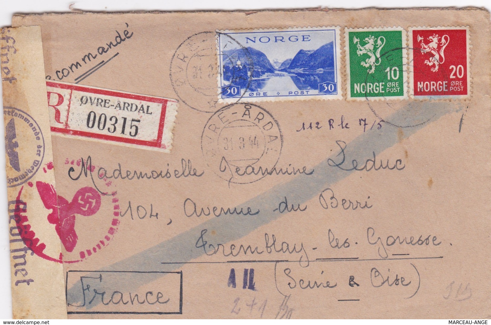 LETTRE PERIODE DE GUERRE , 1939/1945 ,avec Censure Militaire ,destination FRANCE Avec Contenu - Lettres & Documents