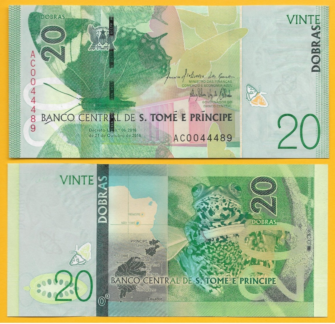Saint Thomas & Prince / Sao Tomé E Principe 20 Dobras P-72 2016 (2018) UNC Banknote - Sao Tome En Principe