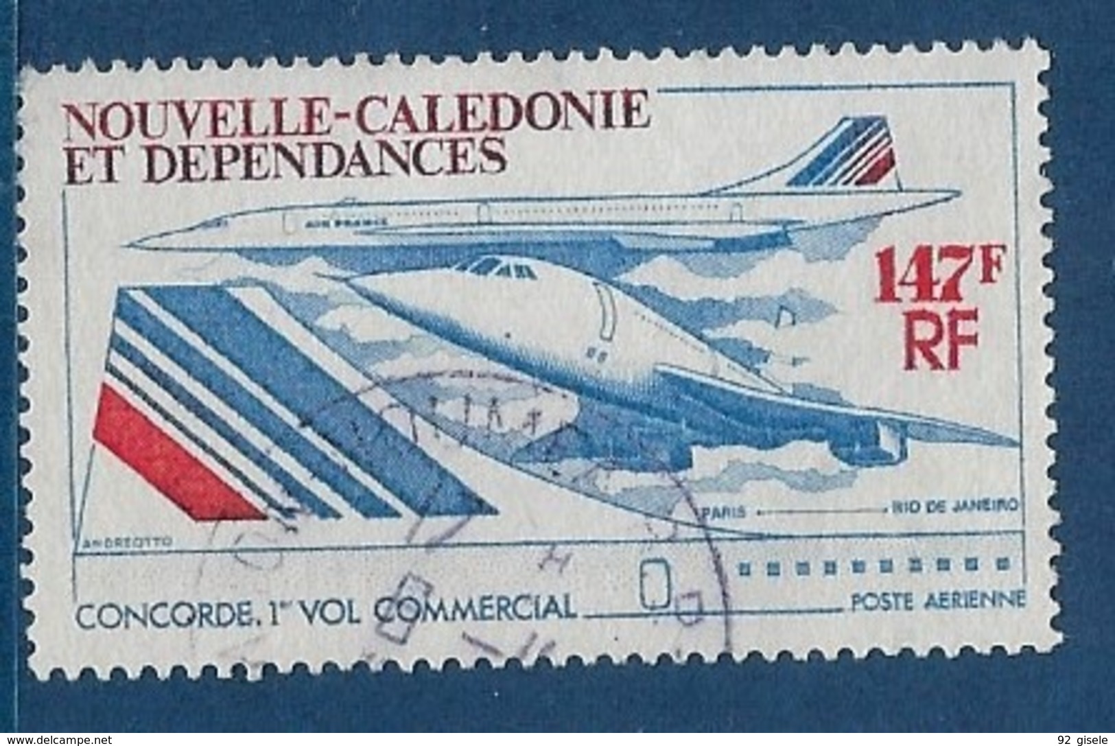 Nle-Caledonie Aerien YT 169 (PA) " Concorde " 1976 Oblitéré - Gebraucht