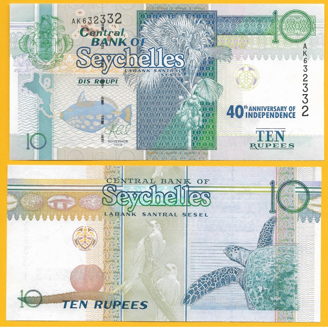 Seychelles 10 Rupees P-52 2016 Commemorative  UNC Banknote - Seychelles