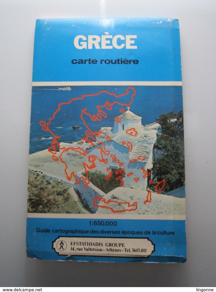 GRECE Carte Routière 1:650.000 Guide Cartographique Des Diverses époques De La Culture - Cartes Routières