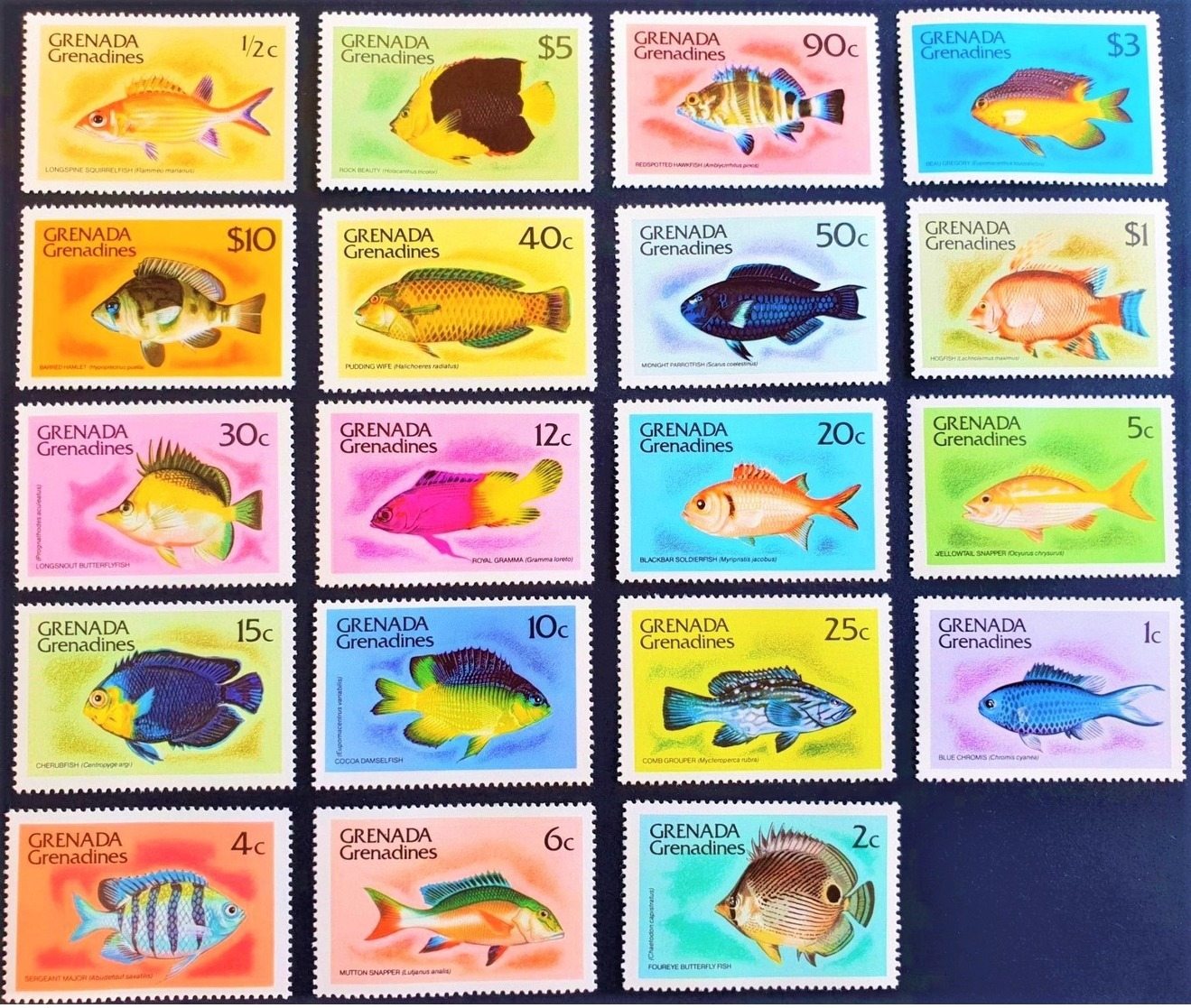 # Grenada 1980**Mi.399-417  Fishes , MNH [25;158] - Fische