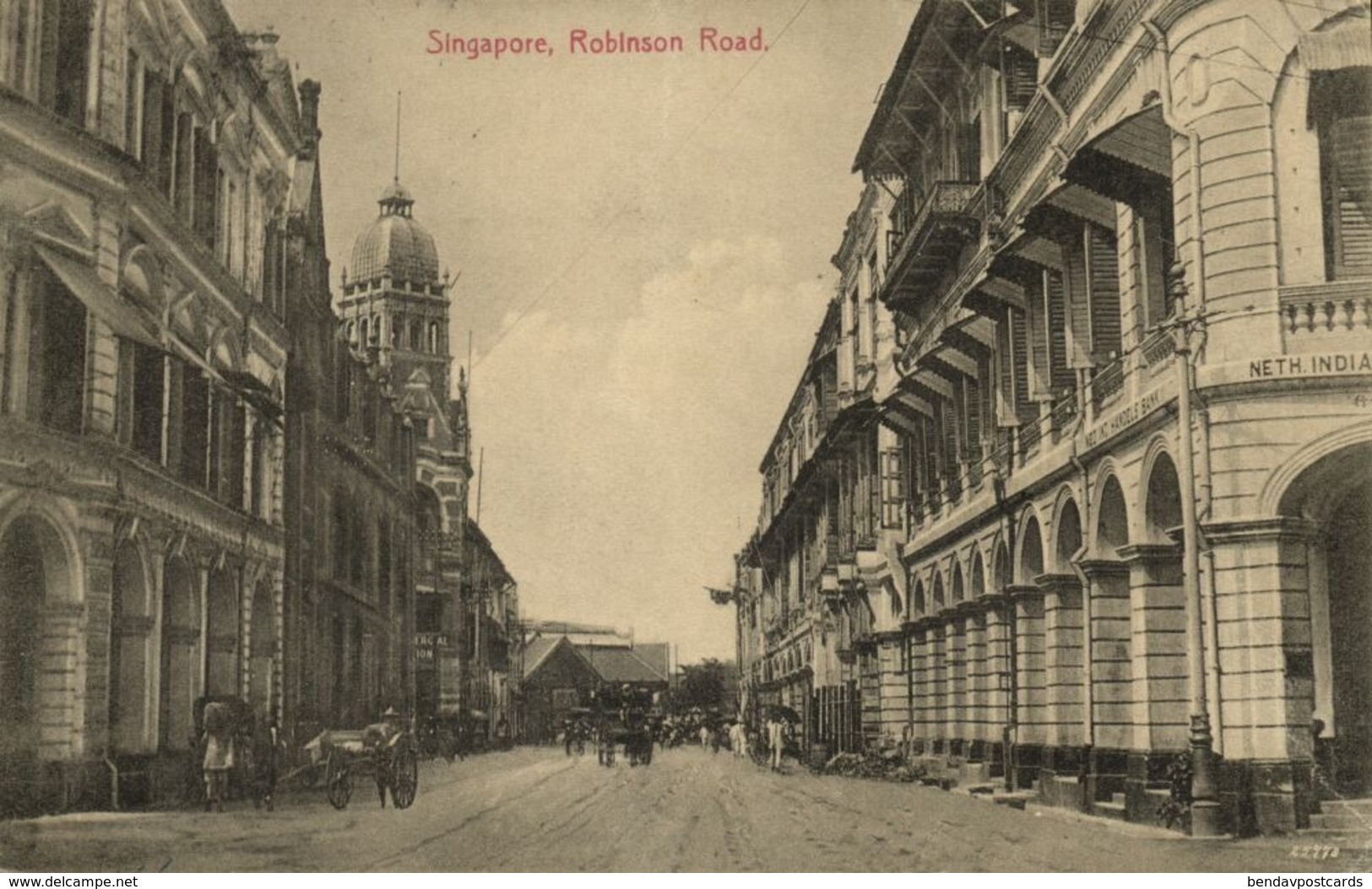 Straits Settlements, SINGAPORE, Robinson Road, Dutch Indies Trade Bank (1910s) - Singapore