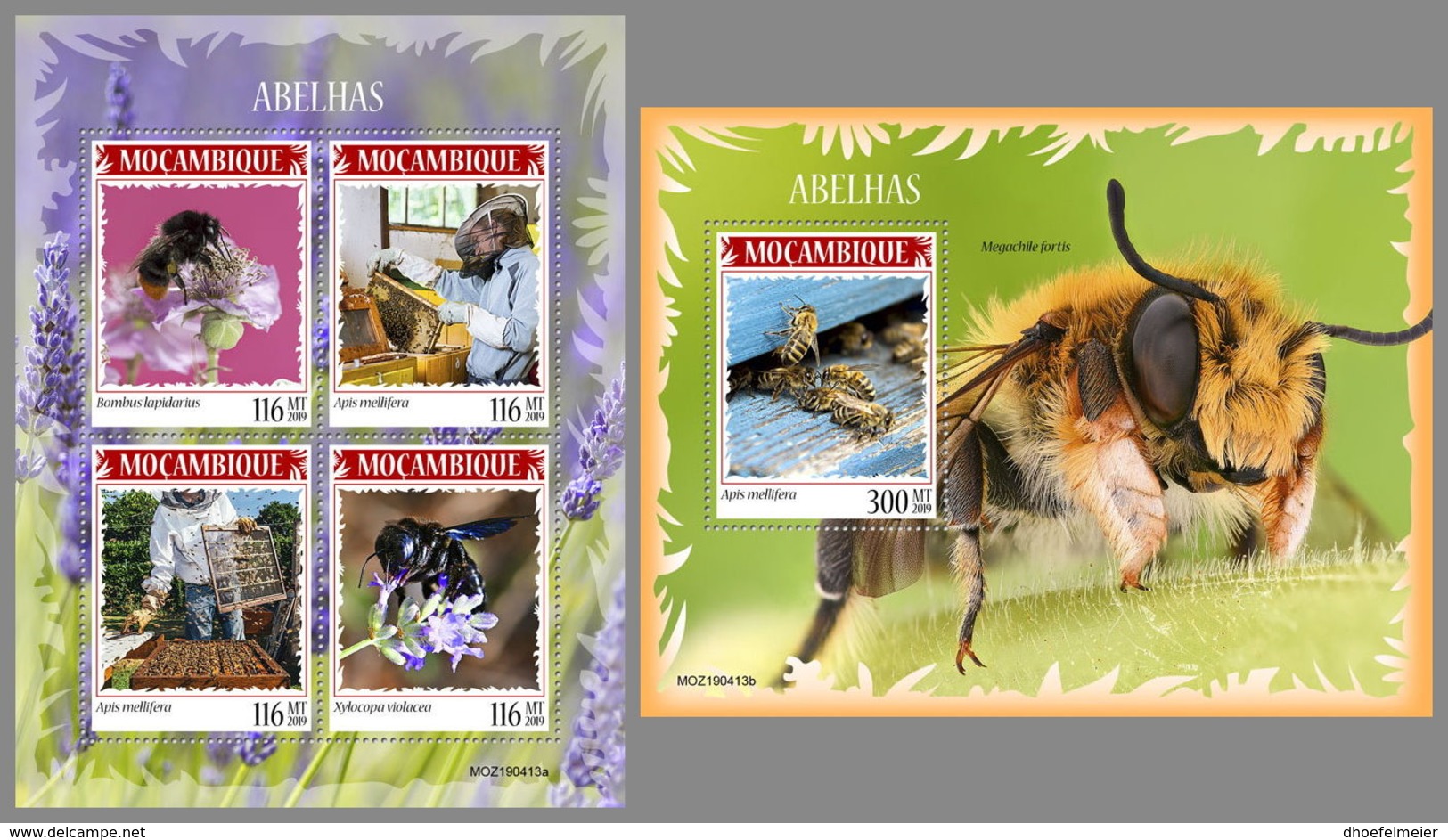 MOZAMBIQUE 2019 MNH Bees Bienen Abeilles M/S+S/S - OFFICIAL ISSUE - DH1941 - Abejas