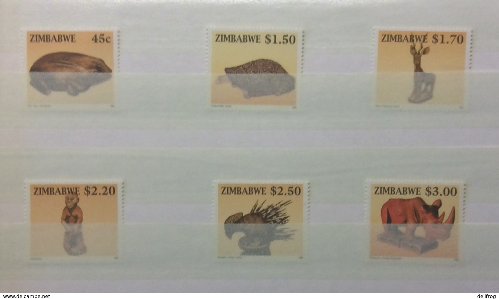 ZIMBABWE 1996 Animal Wood Carvings Set  MNH - Zimbabwe (1980-...)