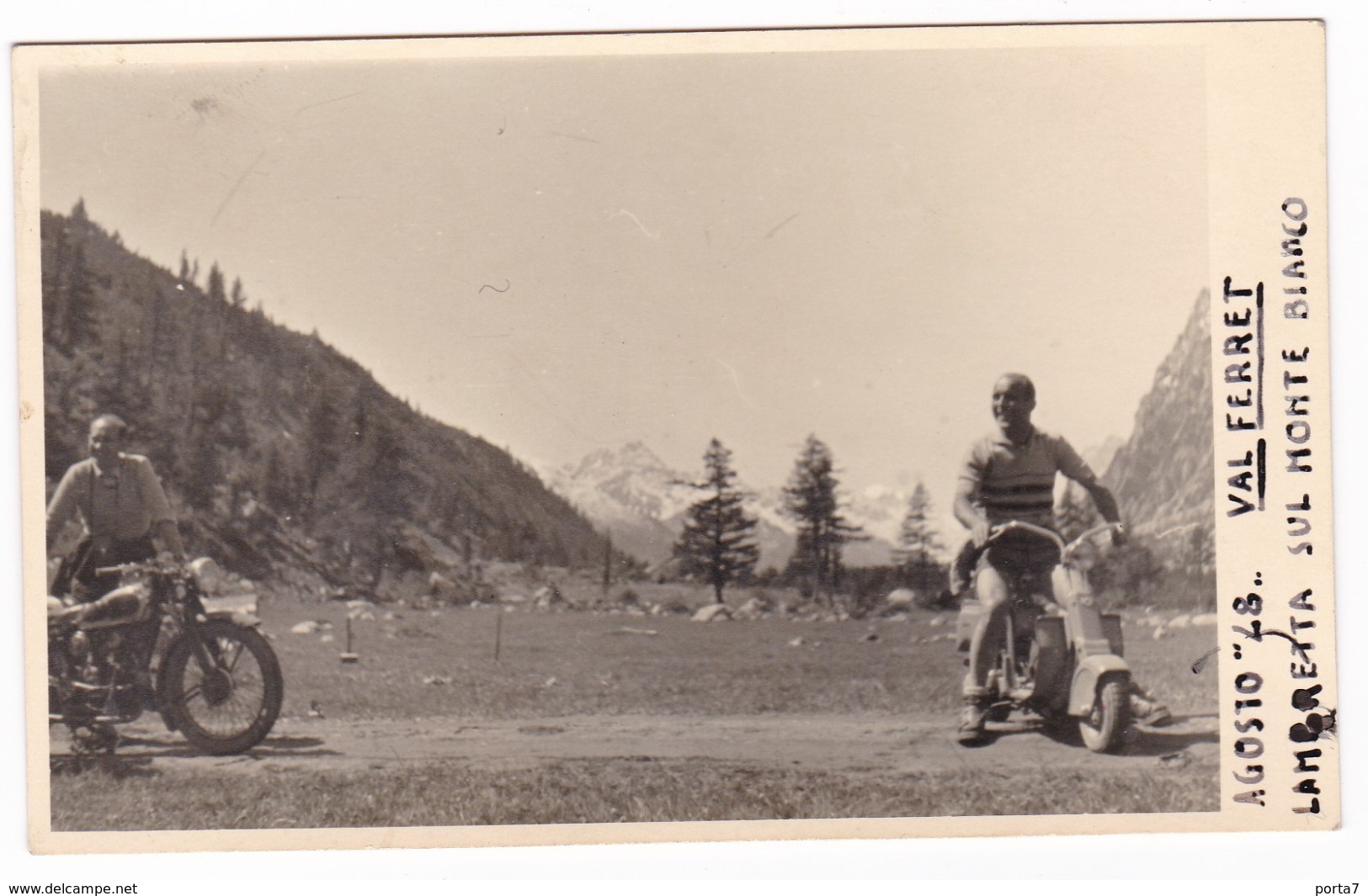 VALLE D'AOSTA  -  VAL FERRET - LAMBRETTA - GUZZI -  FOTO ORIGINALE - Lieux