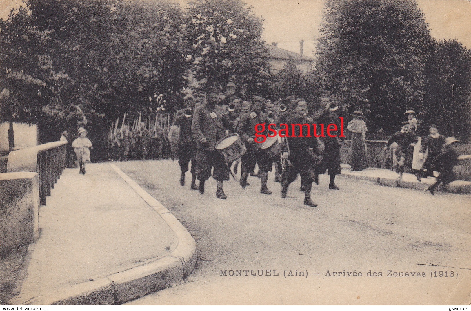 D 01 - Montluel Arrivée Des Zouaves (1916), Rare Cpa – Guerre 14/18 – Militaires - Montluel