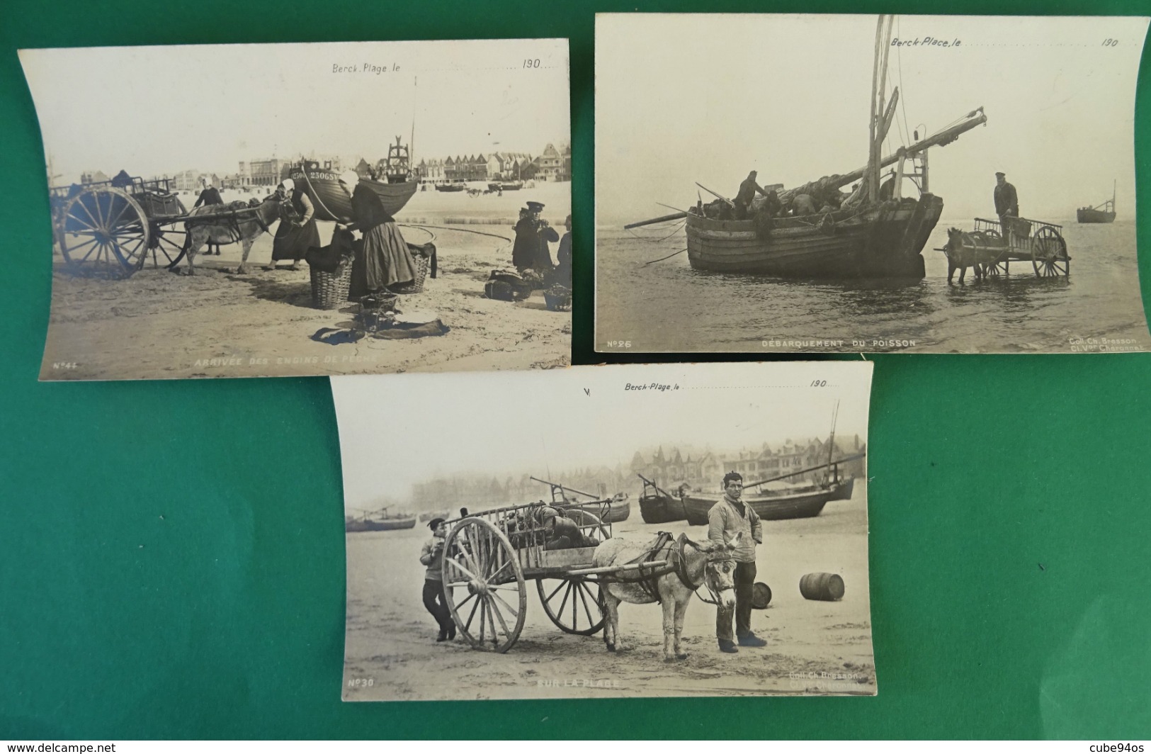 CPA BERCK-PLAGE  3 CARTE PHOTO CLICHE CH. BRESSON. - Berck