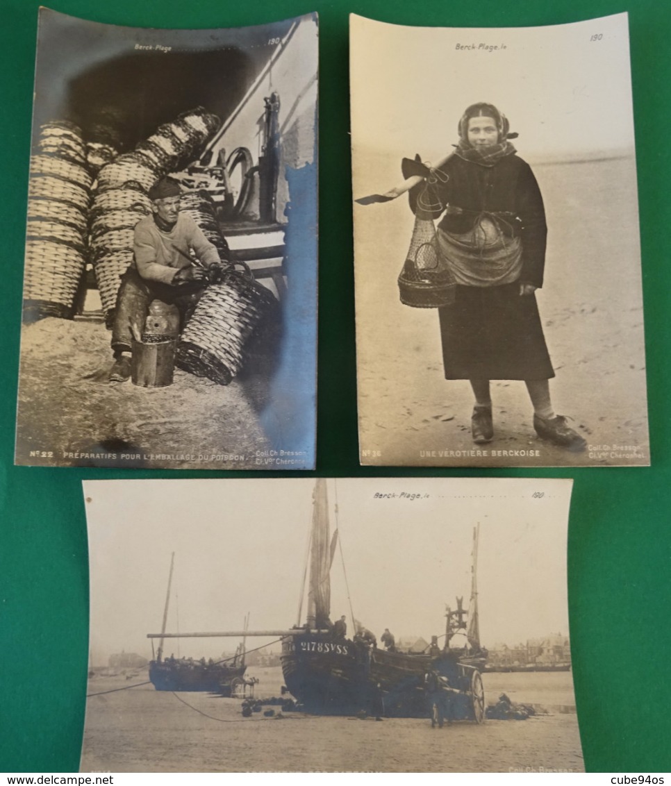 CPA BERCK-PLAGE  3 CARTE PHOTO CLICHE CH. BRESSON. N°2 - Berck