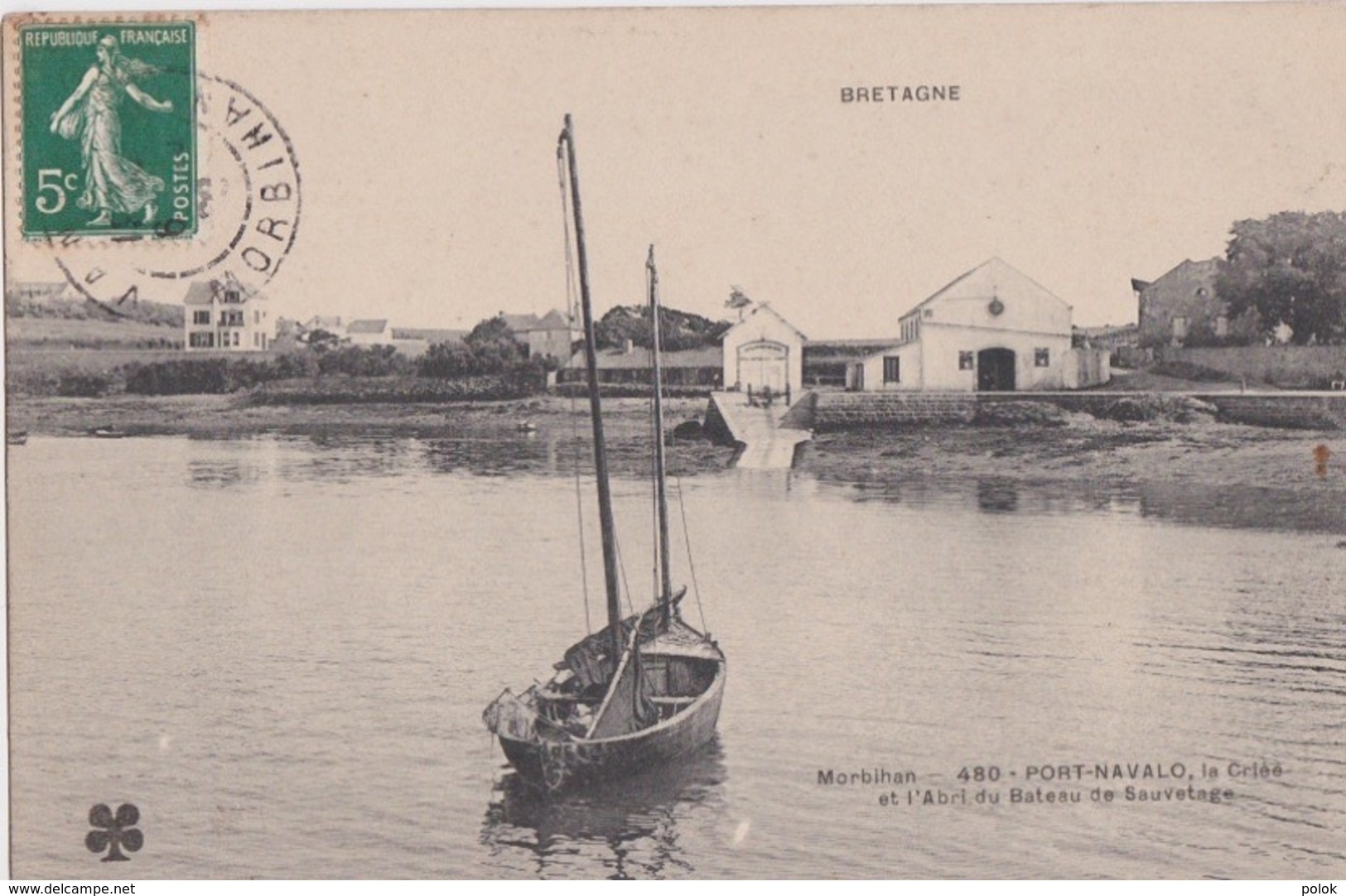 Bw - Cpa PORT NAVALO - La Criée Et L'Abri Du Bateau De Sauvetage (MTIL) - Autres & Non Classés