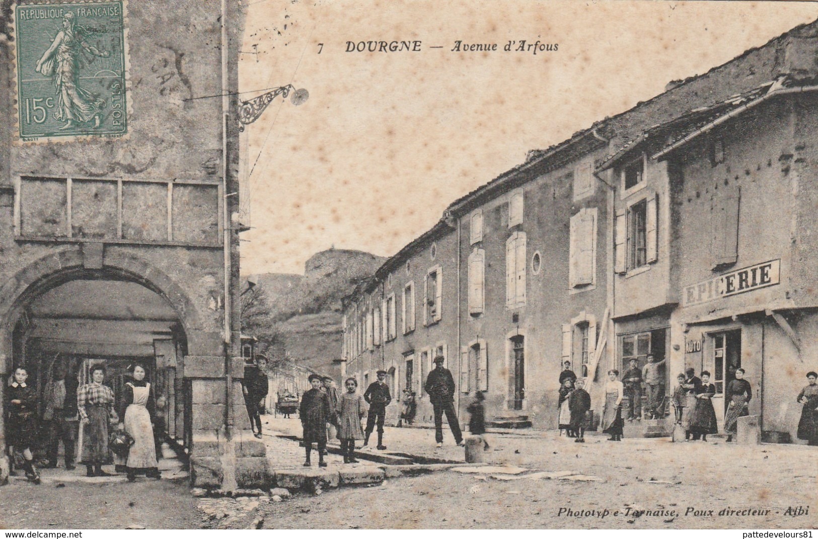 CPA (81) DOURGNE Avenue D' Arfons Avec Personnages (2 Scans) - Dourgne