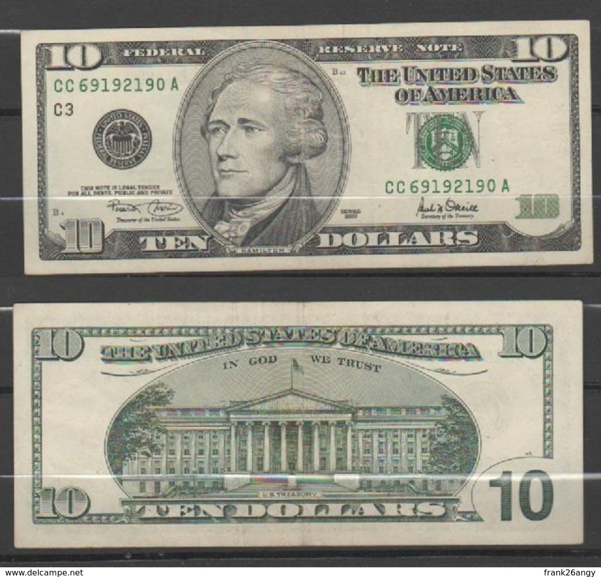 STATI UNITI 2001 - 10 Dollari - "Hamilton"  Banconota In Condizioni SPL - Biljetten Van De  Federal Reserve (1928-...)