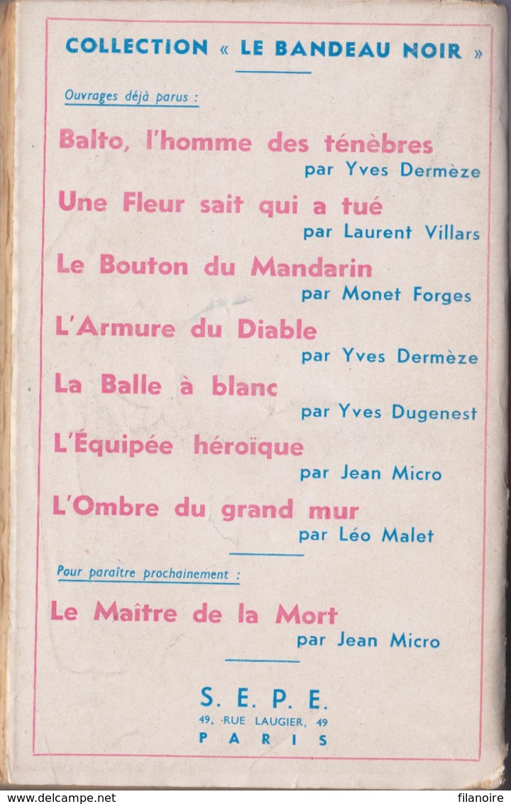 SEPE LE BANDEAU NOIR George FRONVAL L’énigmatique Mr Breen (EO, 1945) - S.E.P.E.