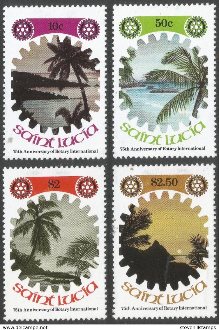 St Lucia. 1980 75th Anniv Of Rotary International. MH Complete Set (excl Miniature Sheet). SG 554-557 - St.Lucia (1979-...)