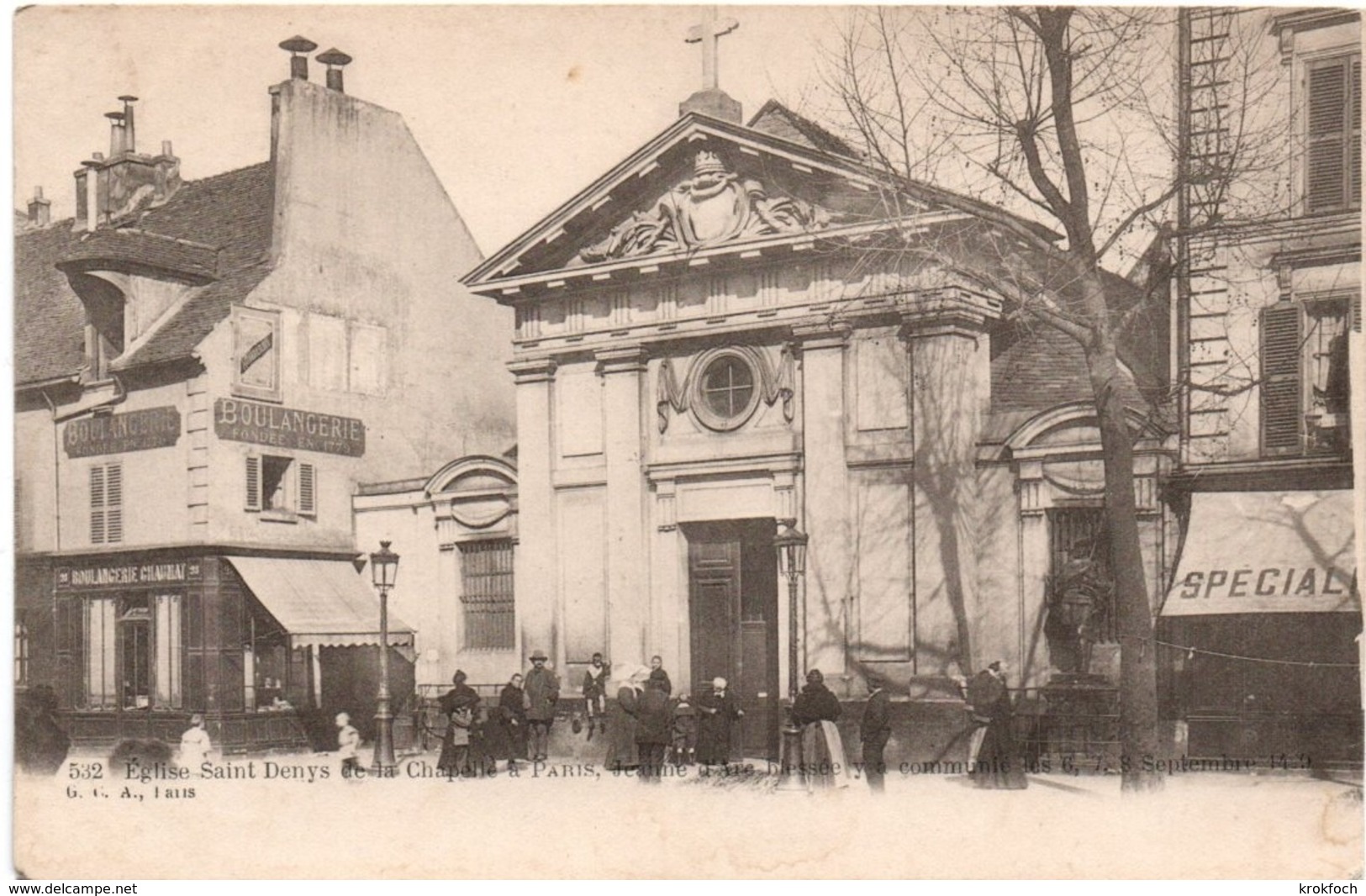 Eglise Saint-Denys - Boulangerie Chaumat - GCA Paris 532 - Eglises