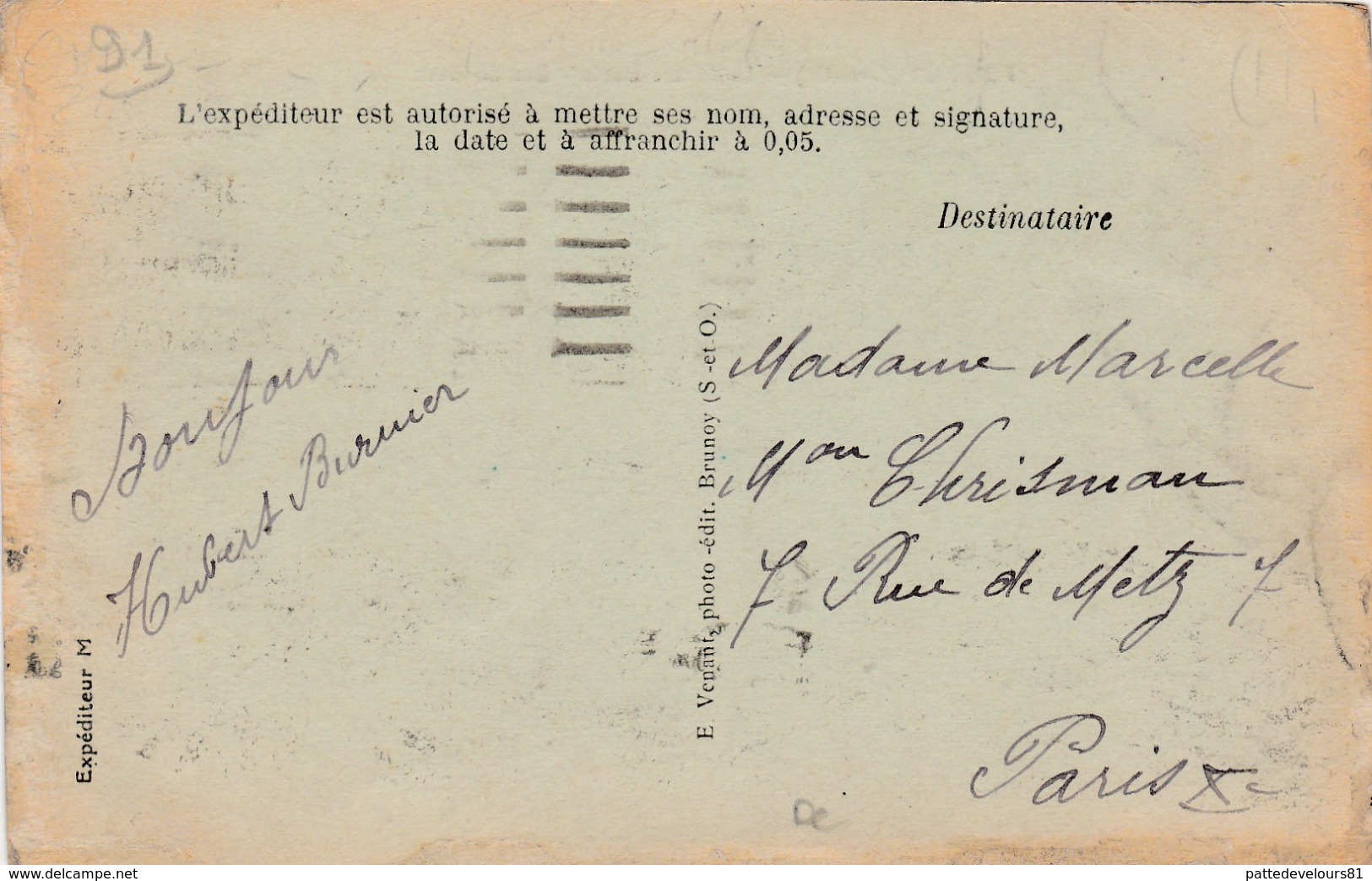 CPA (91) BRUNOY La Ferme Devin Rue Du Réveillon Matériel Agricole Oie Goose Paysan  (2 Scans) - Brunoy