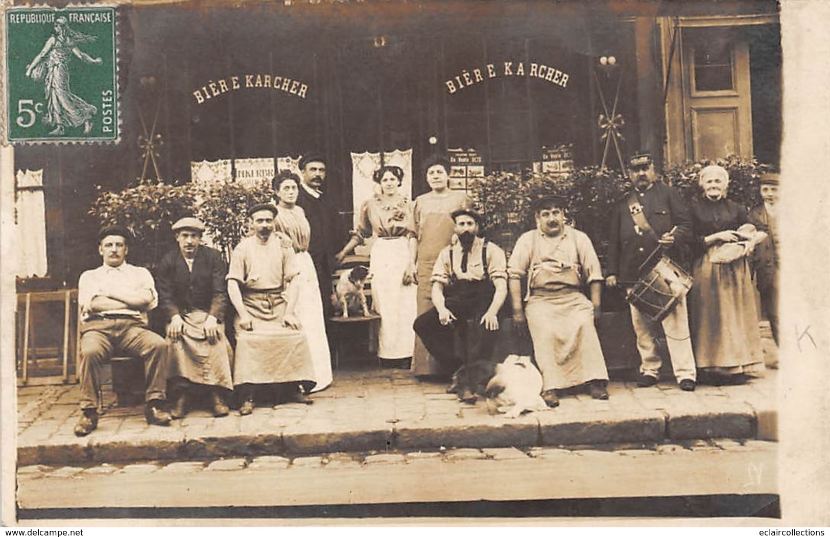 Thème   Garde Ou Tambours De Ville.  Carte Photo Non Localisée  Bière Karcher   (voir Scan) - Cafés