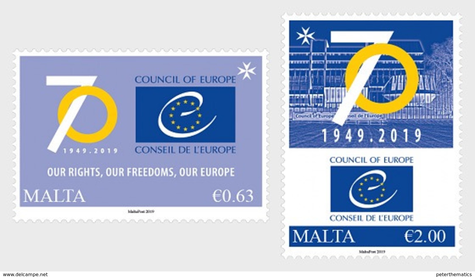 MALTA, 2019, MNH, 70th ANNIVERSARY COUNCIL OF EUROPE, 2v - Other & Unclassified