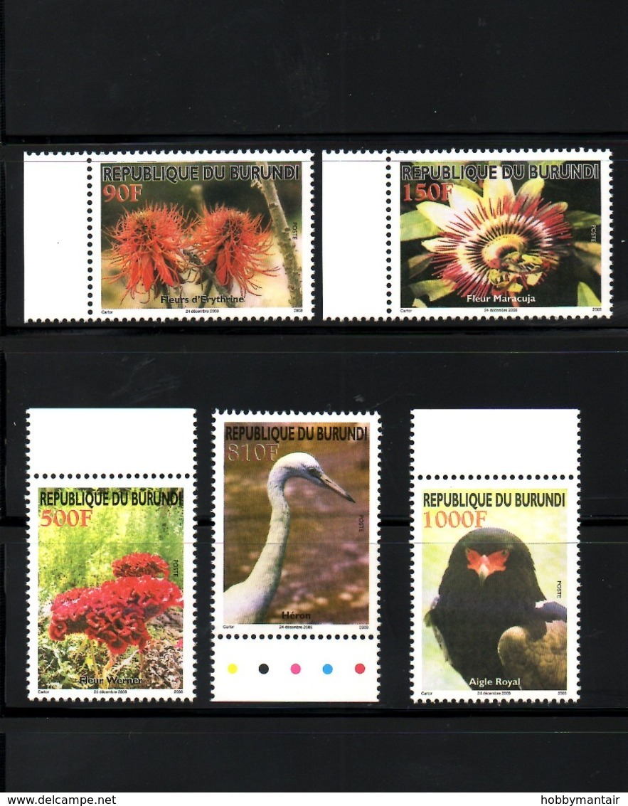 BURUNDI, 2008, BIRDS, FLOWERS,  MNH** SCOTT $45 - Autres & Non Classés