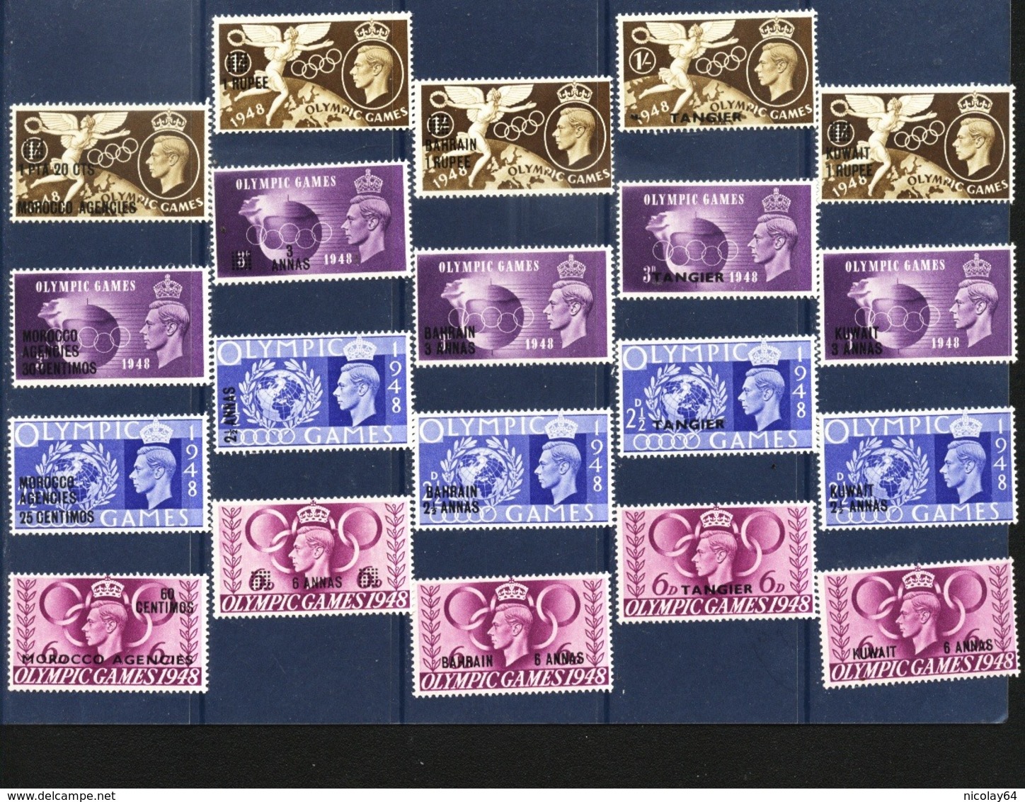 Olympics 1948 5 Sets  Of  Colonies Of GB MNH - Summer 1948: London