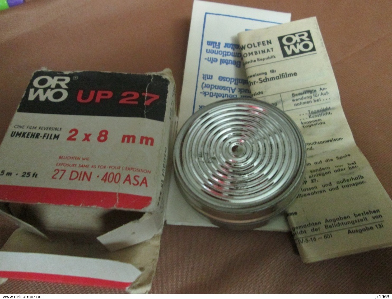 ORWO UP27  2x8mm 7,5m-25ft 25DIN 400ASA UMKHER- FILM - Filme: 35mm - 16mm - 9,5+8+S8mm