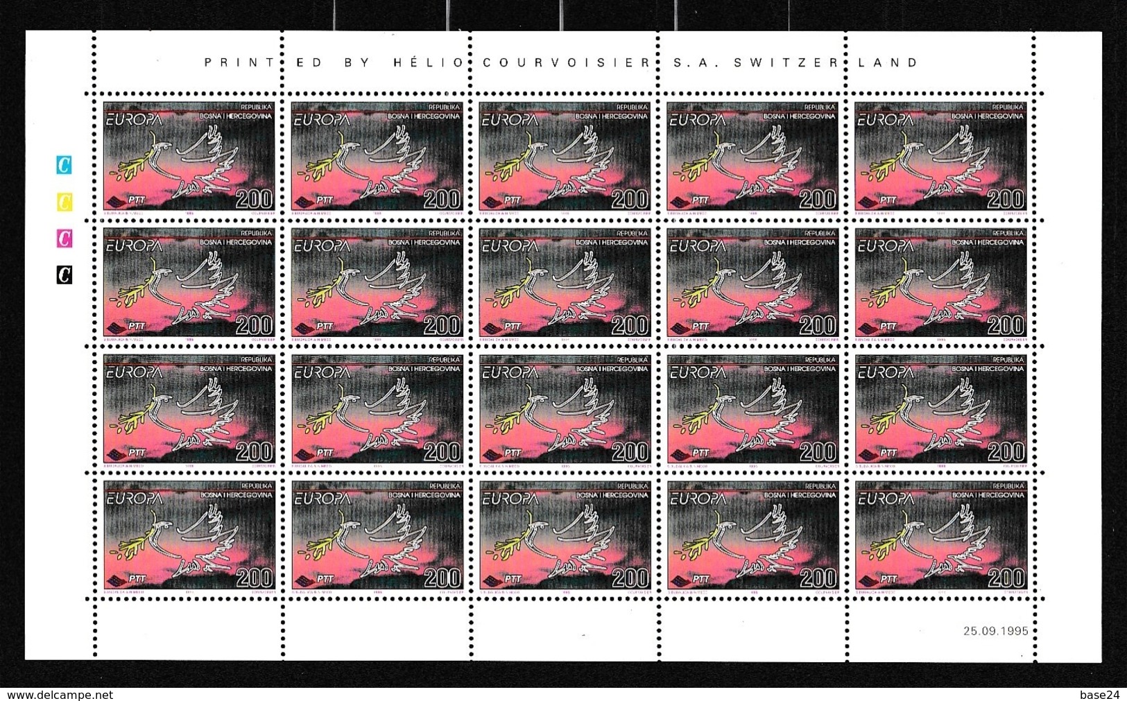 1995 BOSNIA ERZEGOVINA HERZEGOVINA  EUROPA CEPT EUROPE 20 Serie In Minifoglio MNH** Minisheet - 1995