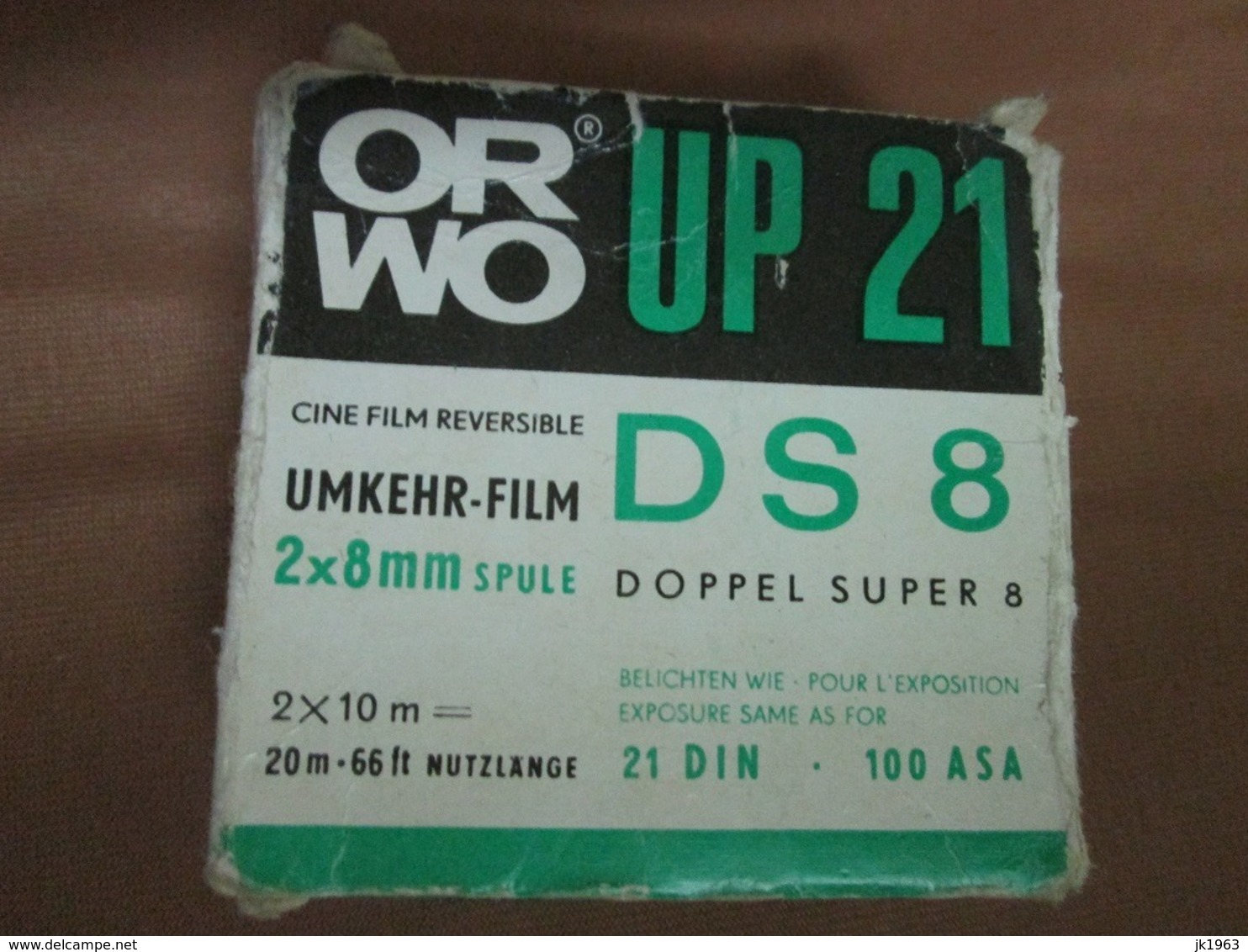 ORWO UP21 DS 8  2x8mm 20m-66ft 21DIN 100ASA UMKHER- FILM - 35mm -16mm - 9,5+8+S8mm Film Rolls