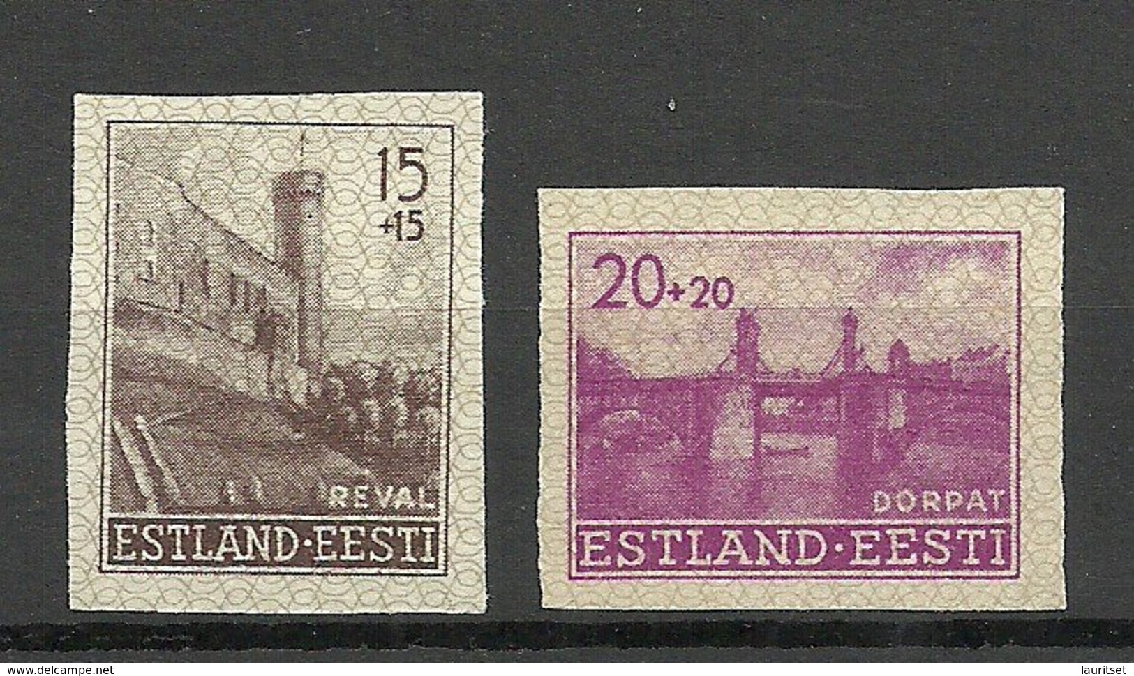 Estland Estonia 1941 German Occupation Michel 4 - 5 U (*) - Estonia