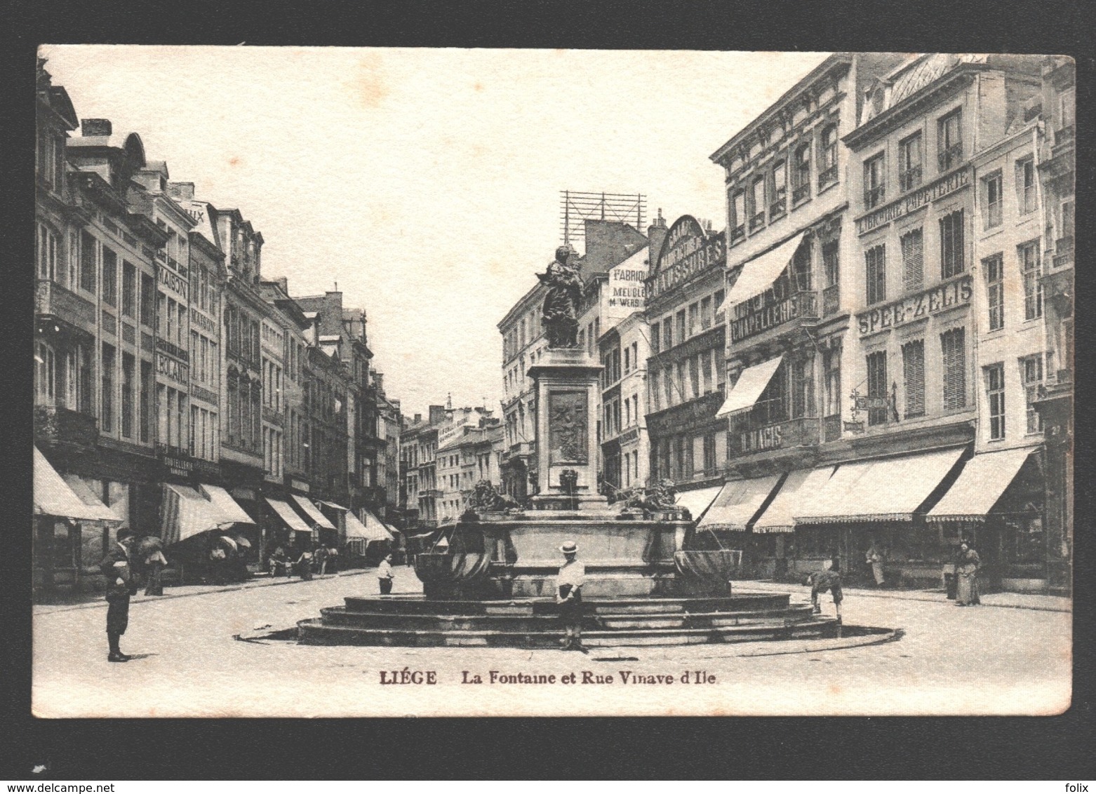 Liège - La Fontaine Et Rue Vinave-d'Ile - Dos Simple - Lüttich