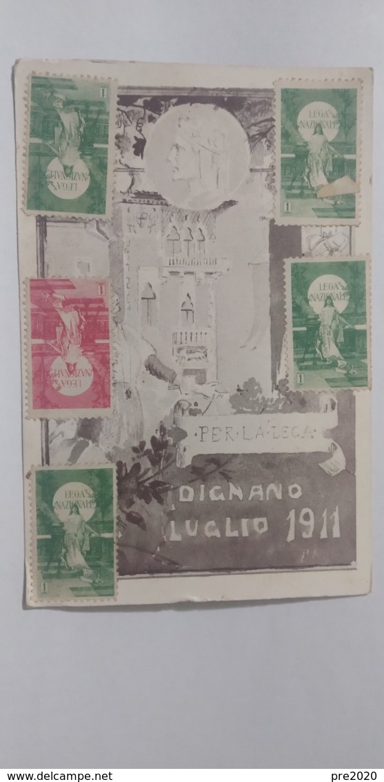 CARTOLINA VIAGGIATA A SANVINCENTI DIGNANO LUGLIO 1911 PER LA LEGA RARISSIMA BUONO STATO - Altri & Non Classificati