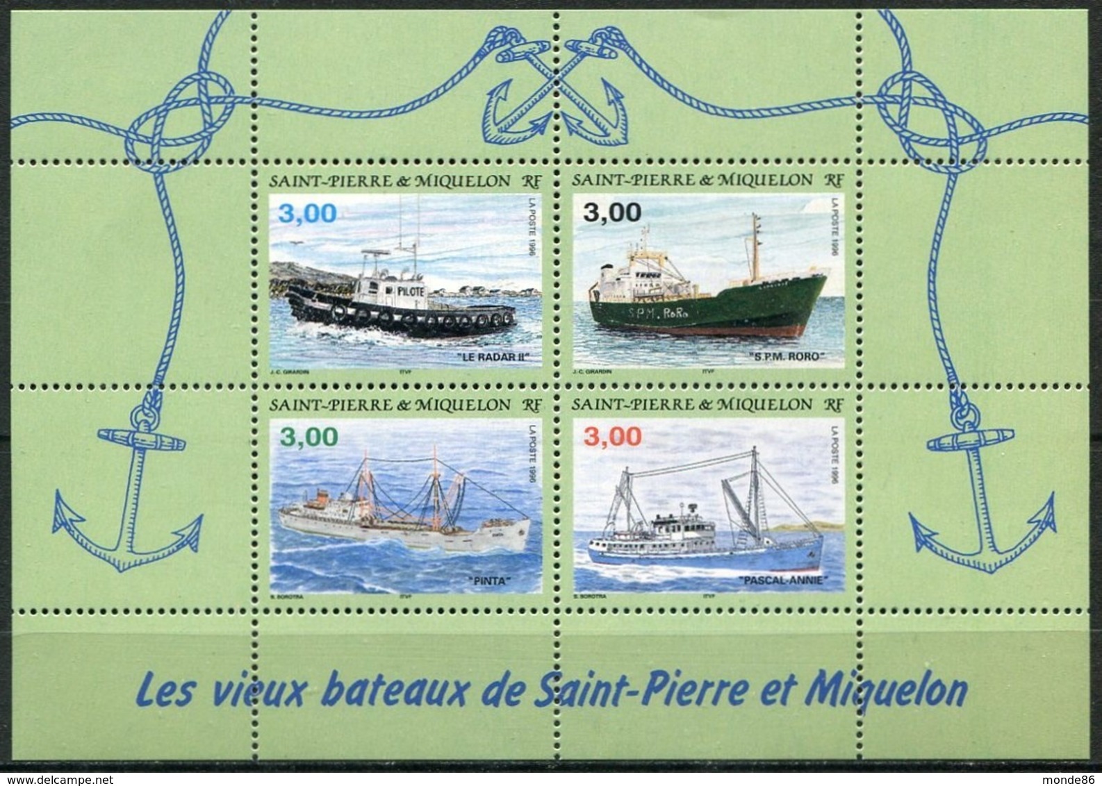 SAINT PIERRE & MIQUELON - Année Complète 1996 ** - PA & BF Inclus - Komplette Jahrgänge