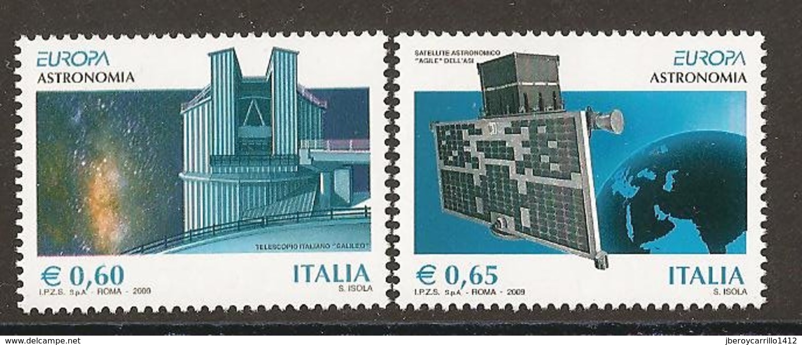 ITALIA / ITALY /ITALIEN / ITALE- EUROPA 2009 - TEMA "ASTRONOMIA" - SET Of 2 Stamps PERFORATED - 2009
