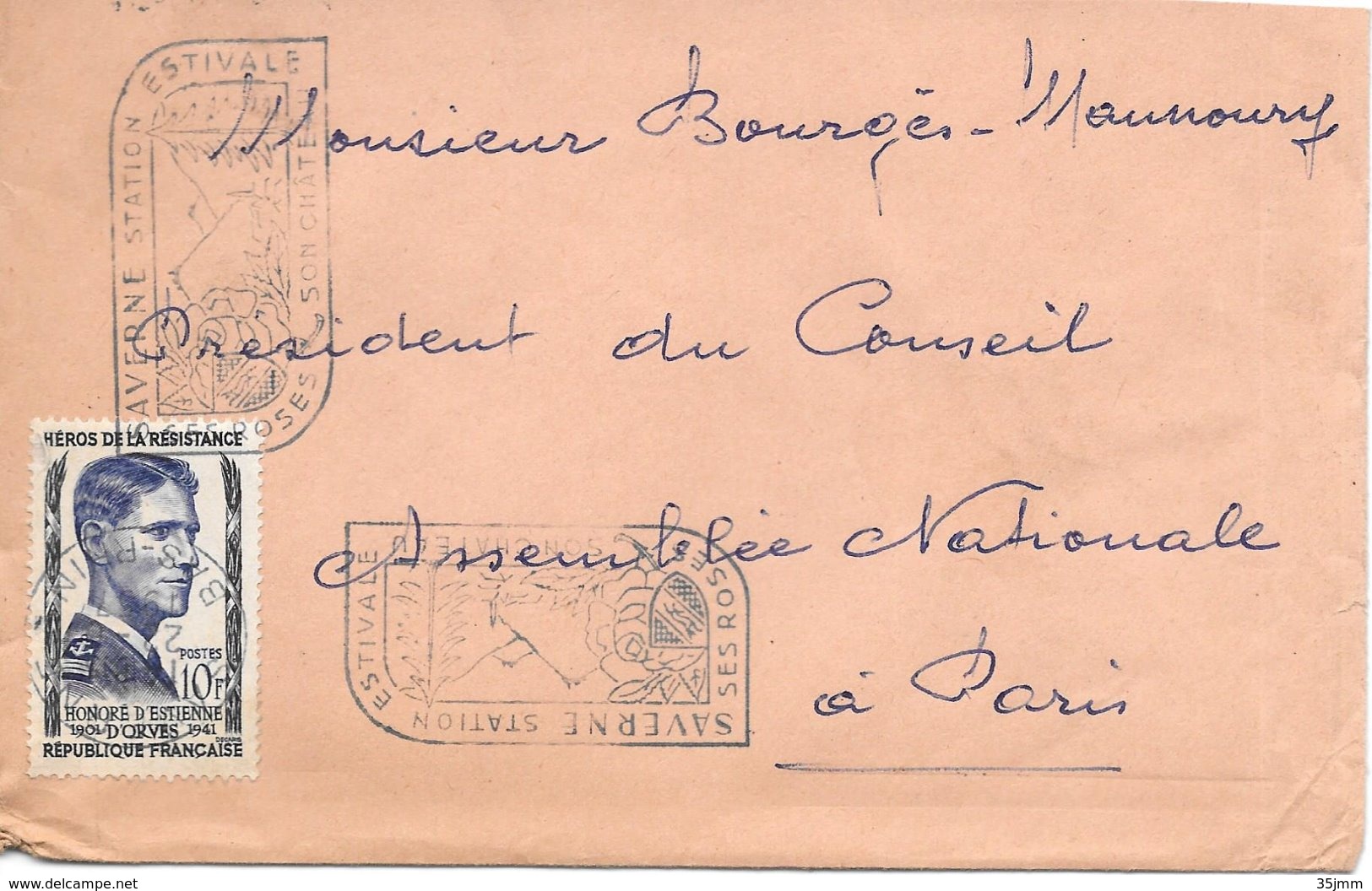 Lettre Saverne  D'Orves 1957 Bas Rhin - 1921-1960: Période Moderne